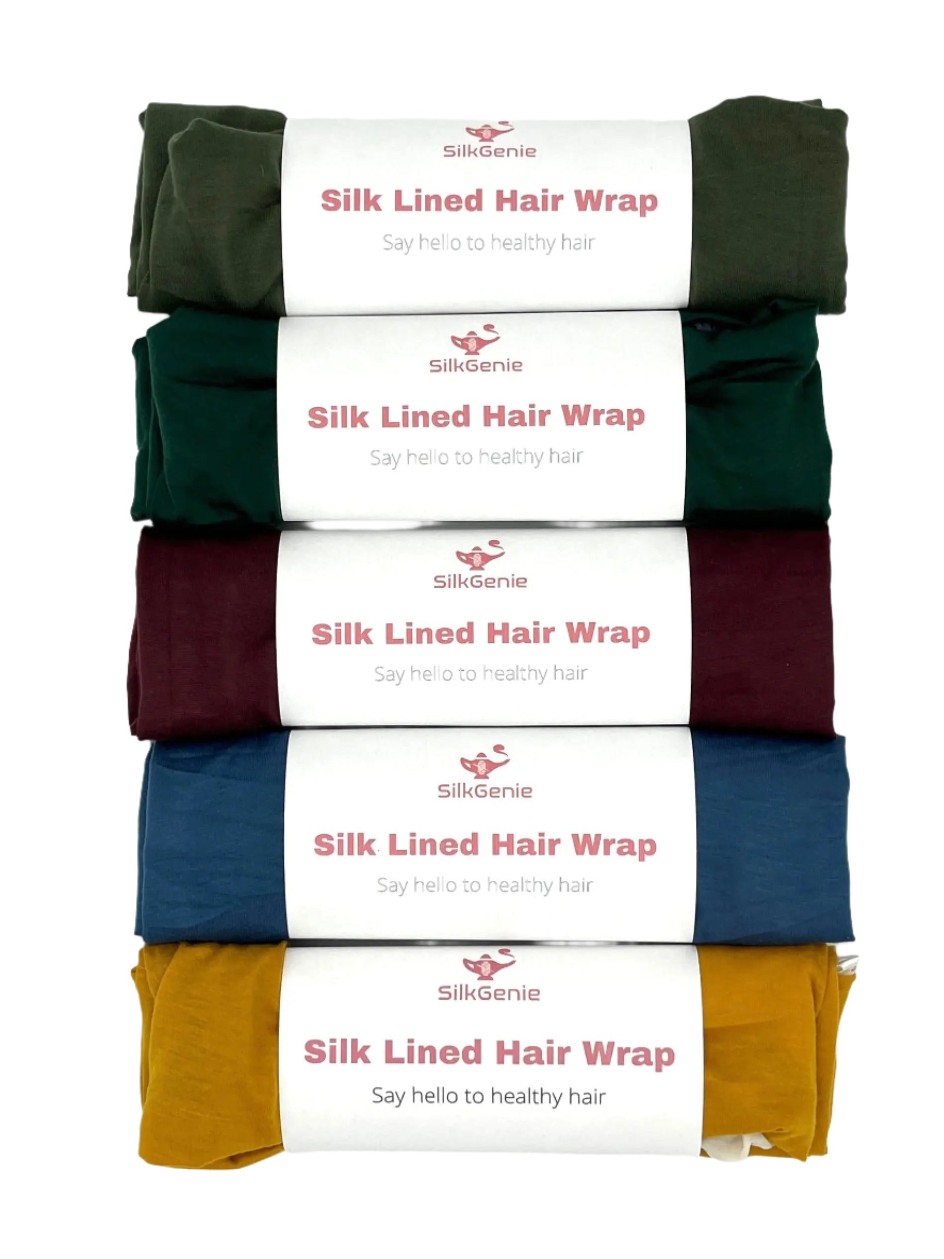 Black and multicoloured silk lined bamboo hair wrap SilkGenie