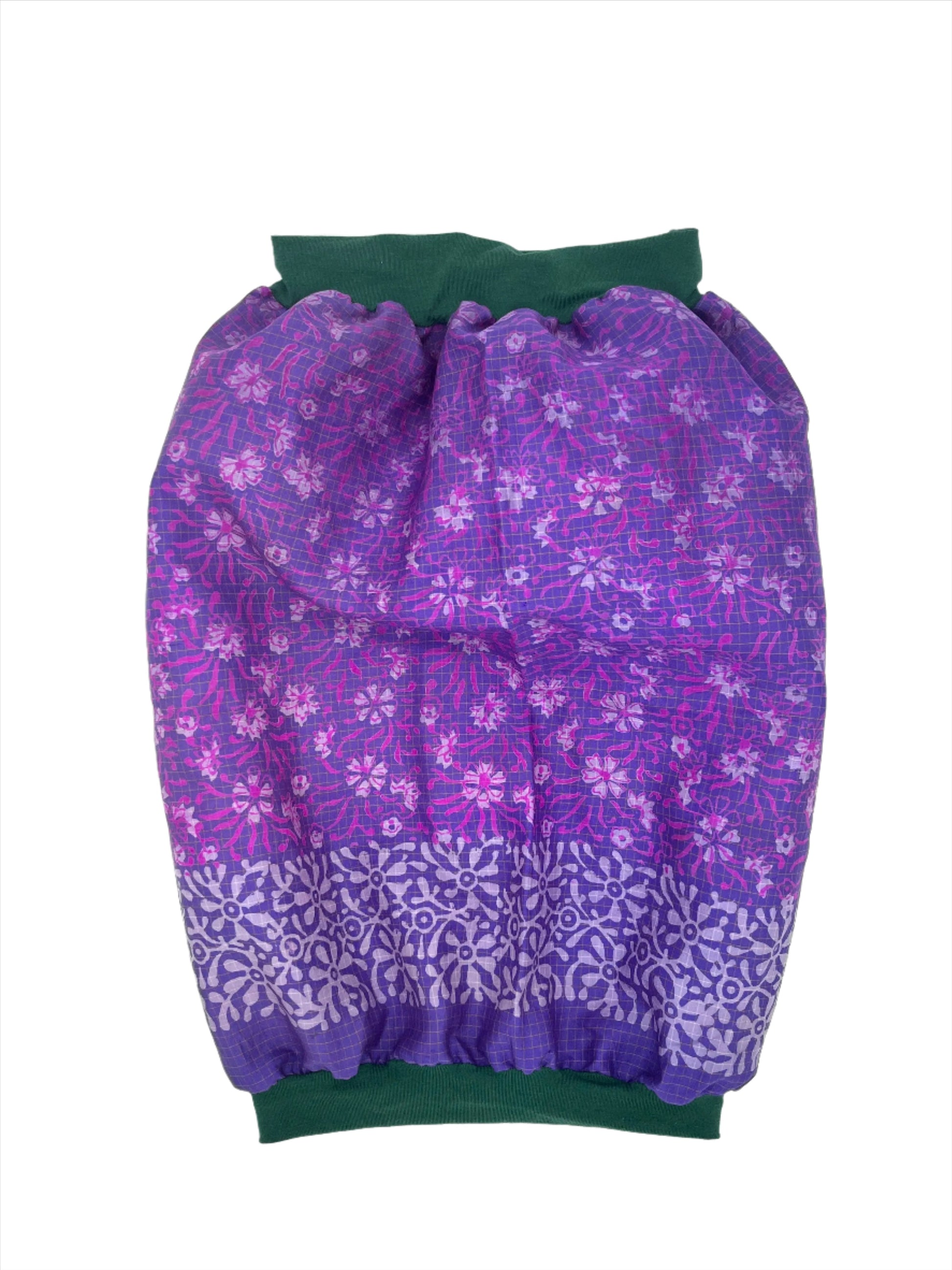 Bottle green and purple silk lined bamboo hair wrap SilkGenie