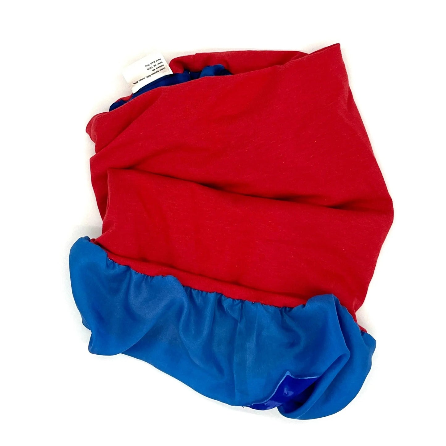 Red and blue silk lined bamboo hair wrap SilkGenie
