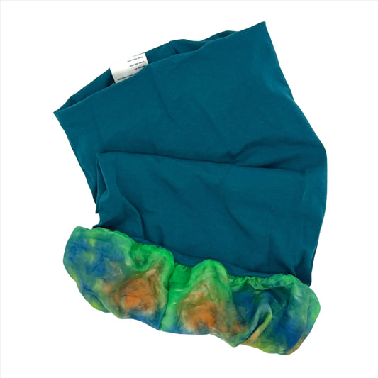 Turquoise and green silk lined bamboo hair wrap SilkGenie